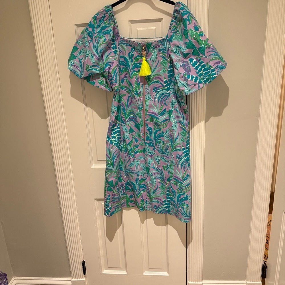 🌴 Lilly Pulitzer Lettie Purple Iris on the Chase Dress 14 LIKE NEW GORGEOUS - Picture 6 of 7